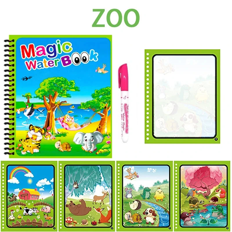 Magic Book for Children Water Drawing Montessori Reusable