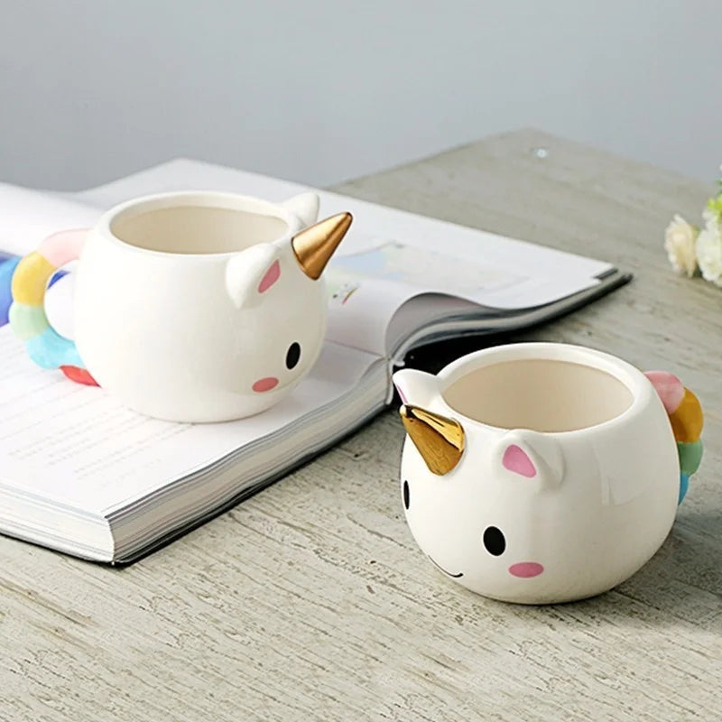 Taza de unicornio de dibujos animados para niños