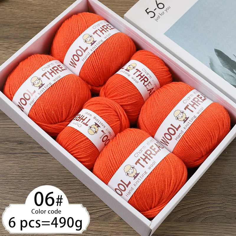 6 balls of medium aldehyde wool yarn 80gr x 6