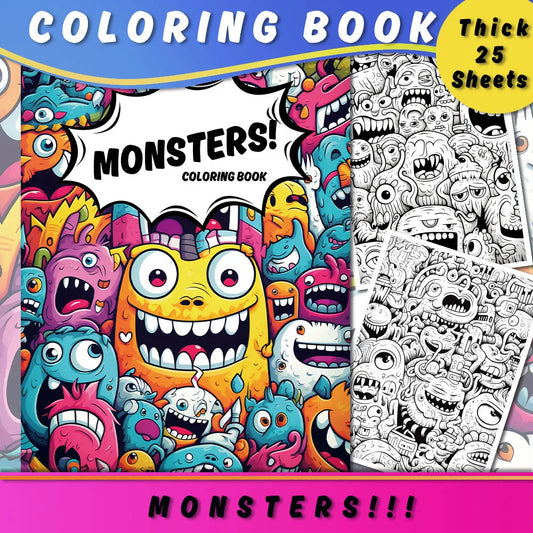 Cute Monsters Coloring Book for Teens and Adults