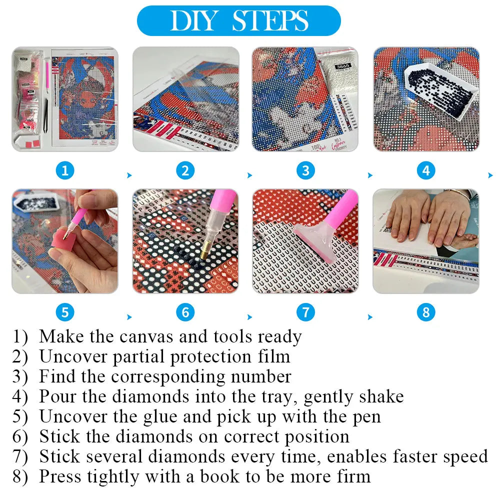 Peintures à diamants Fille Manga