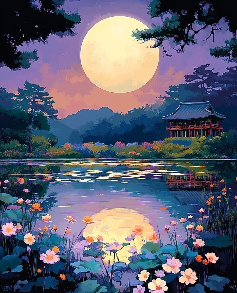 Painting by numbers Landscapes at night