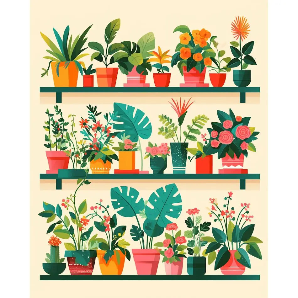 Painting by numbers indoor plants Potted plants Cactus