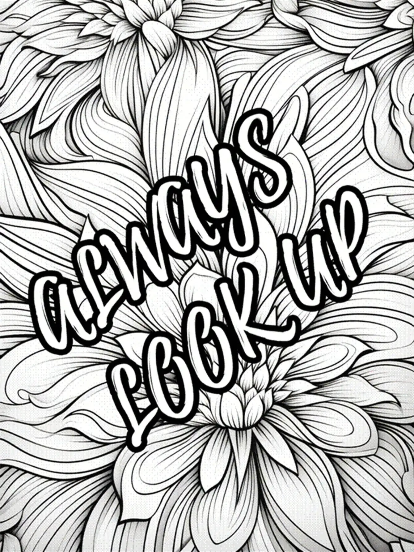 Livre de coloriage 22 pages anti-stress avec phrase de motivation