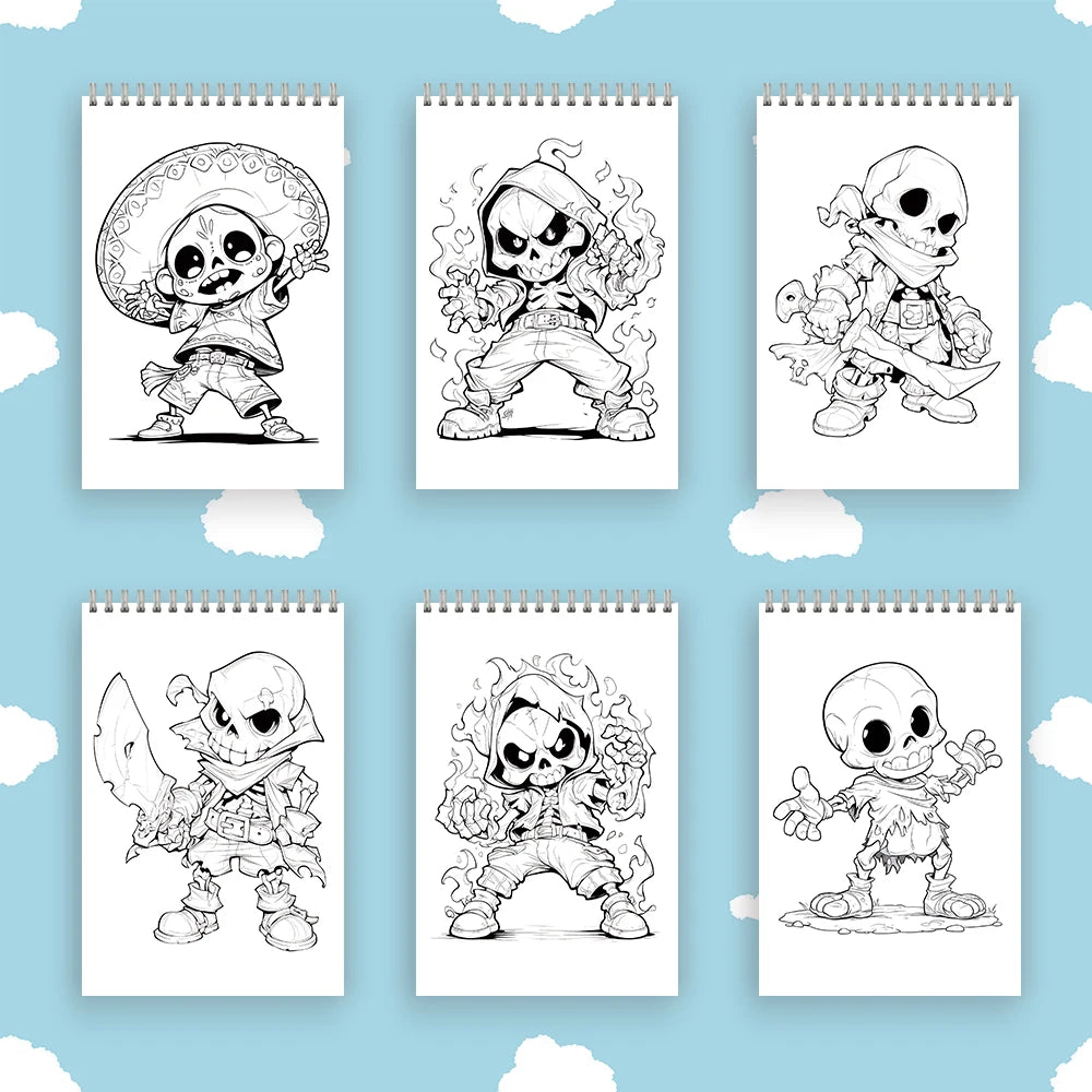 Livres de coloriage anti-stress pour adultes Squelettes