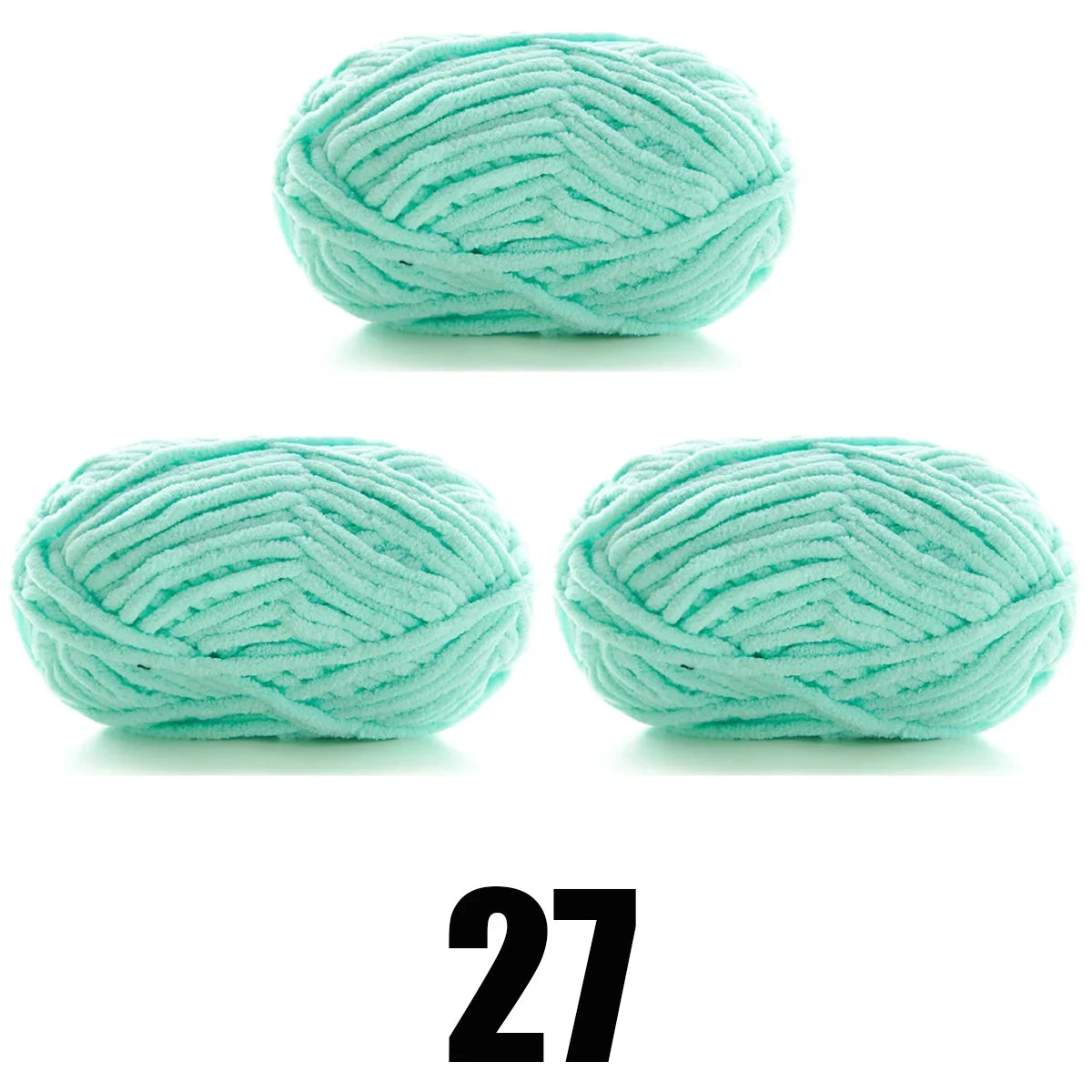 3 Pelotes de laine chenille épaisse et douce en velours 50gr x 3