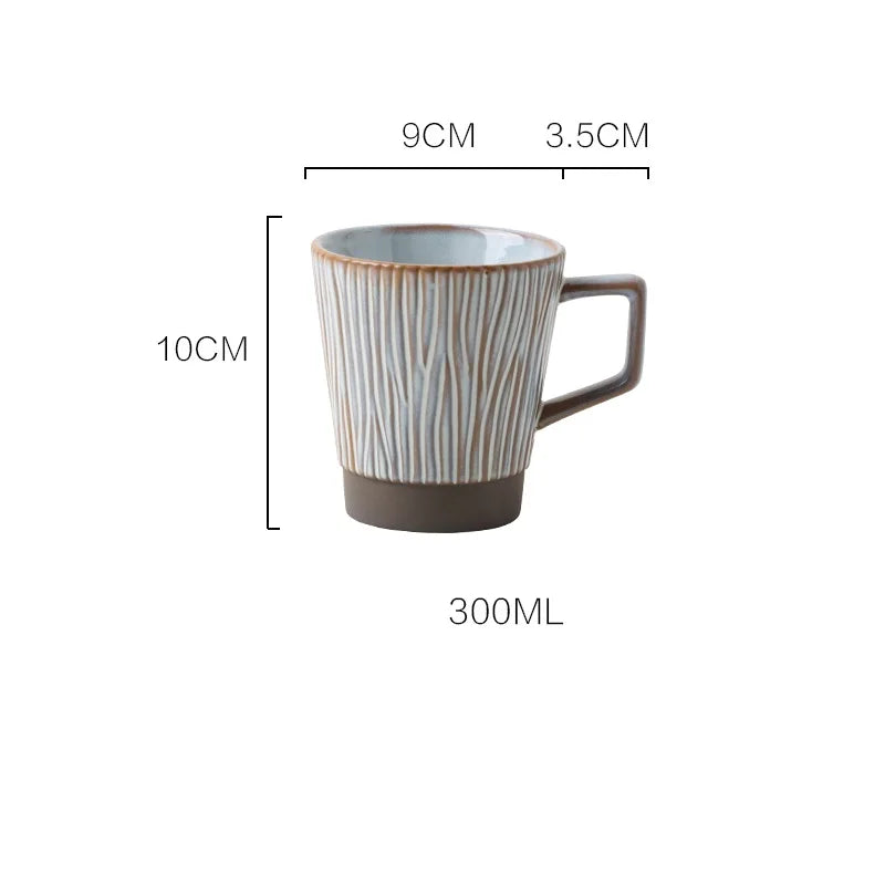 Taza de cerámica retro de estilo europeo CHANSHOVA de 200 ml, 250 ml, 300 ml y 400 ml