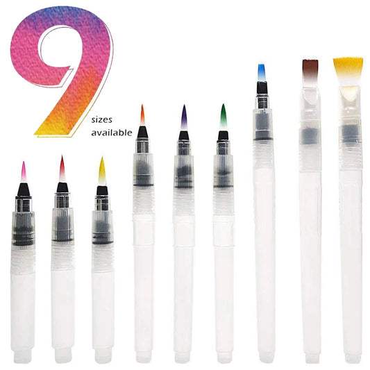 Set of 9 watercolor reservoir brushes