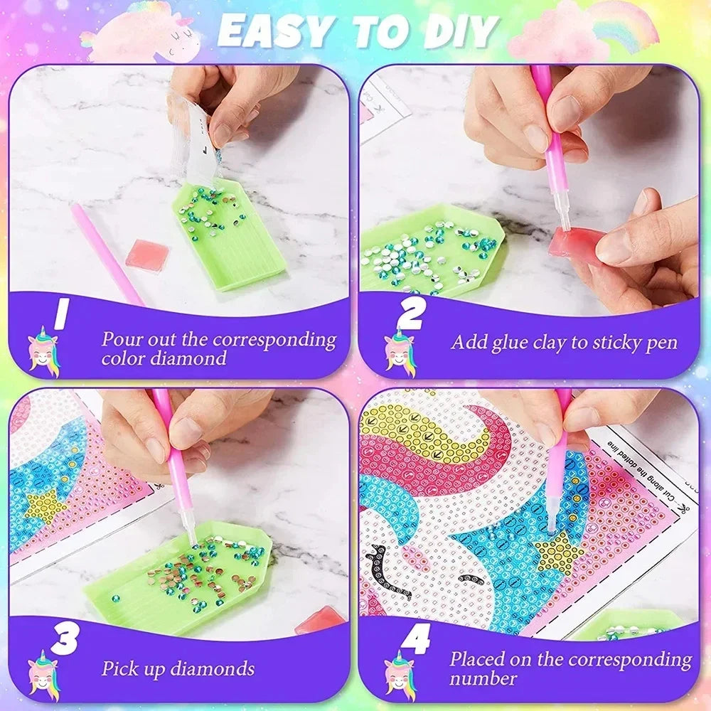 Peintures à diamants pour enfant Stitch avec cadre