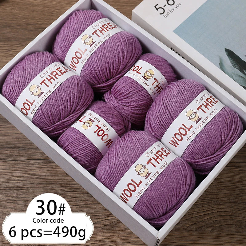 6 balls of medium aldehyde wool yarn 80gr x 6