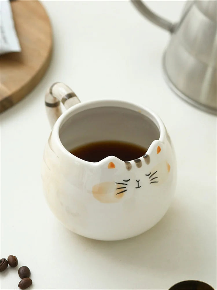 Cat Shaped Ceramic Mug