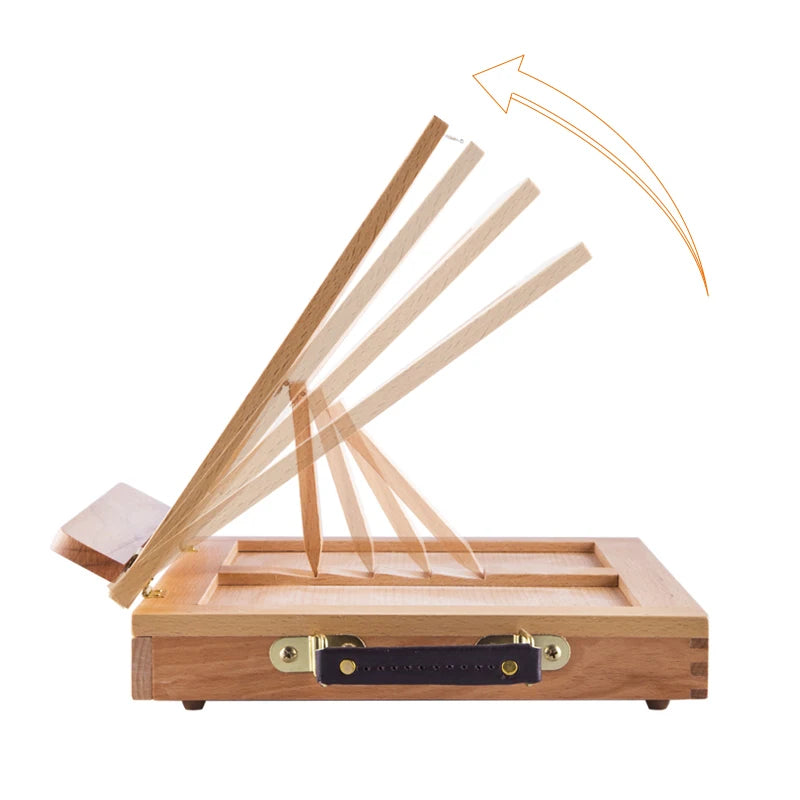 Portable wooden flat easel