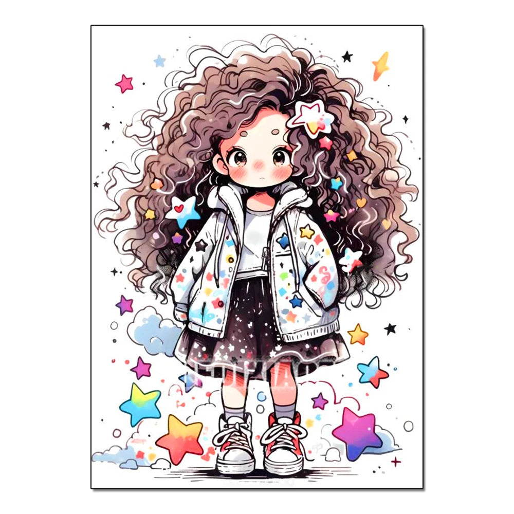 Peinture à diamants Kawaii Star Girl