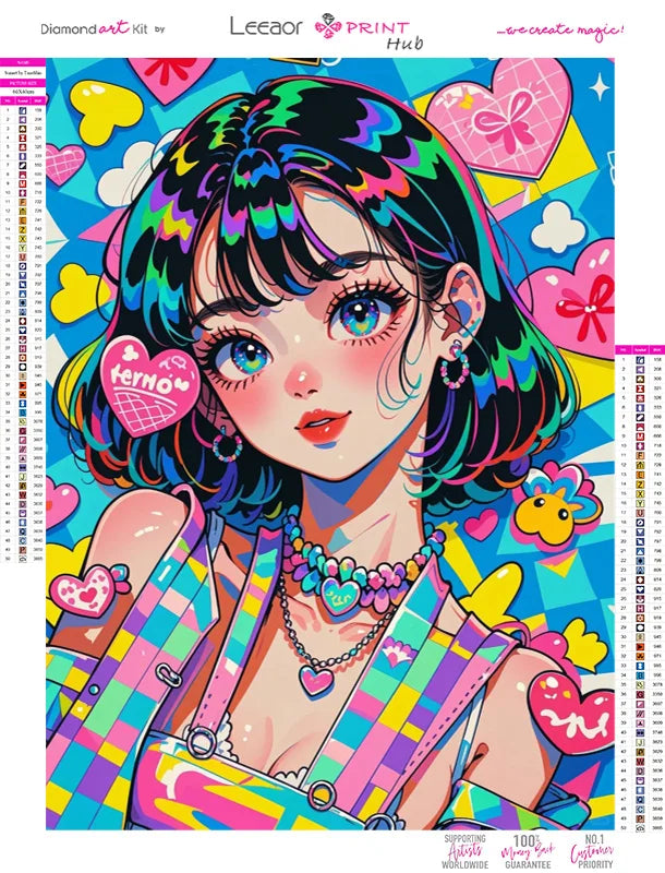 Peintures à diamants Fille Manga