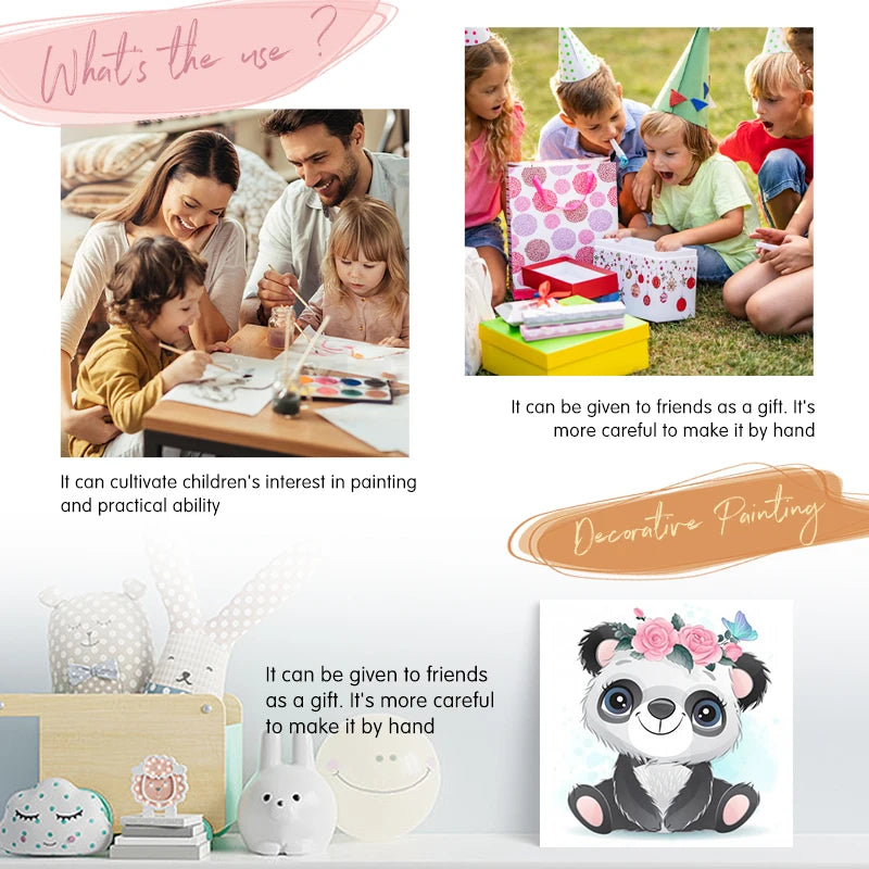Animal paint by numbers for children