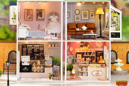 DIY models shops, living room, bedroom Dollhouse