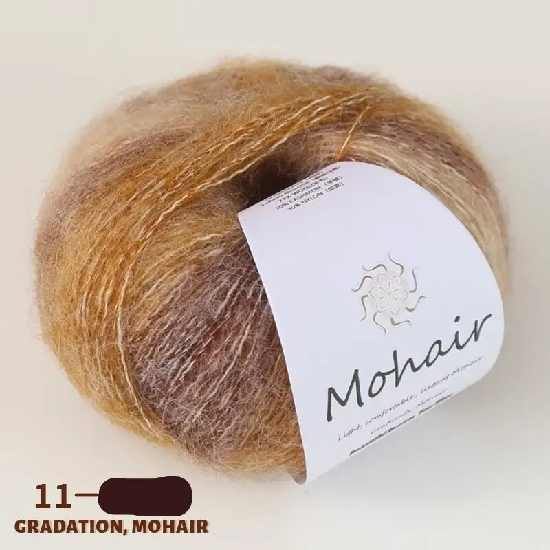 Pelote de laine douce Mohair de 25gr Dégradée