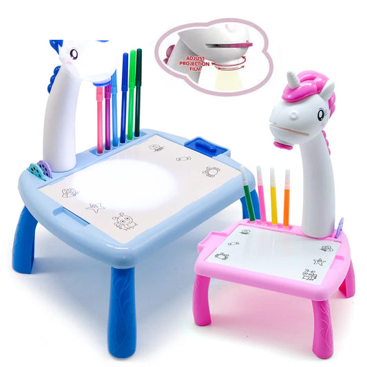 Mesa de dibujo infantil de unicornio