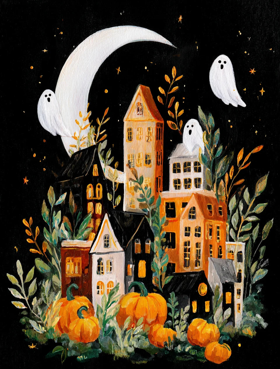 Peinture par numéros Halloween maisons