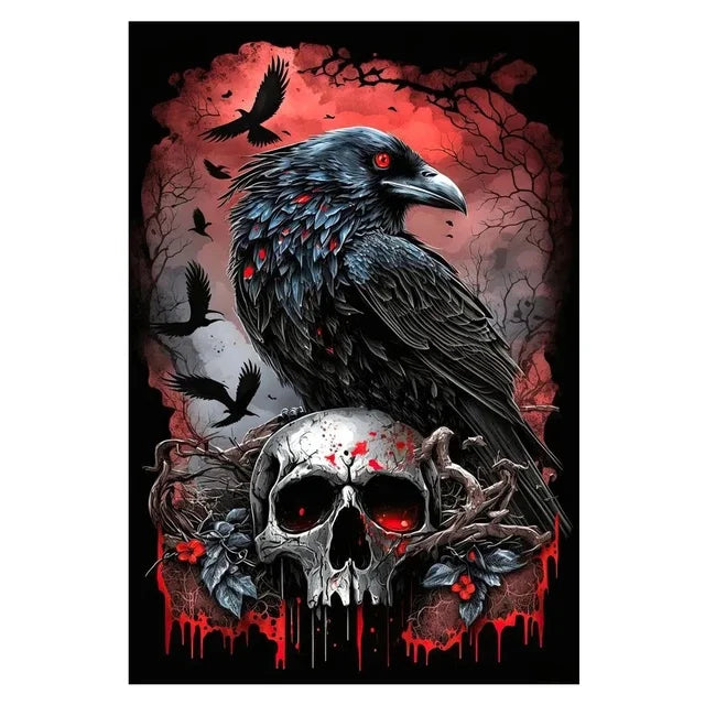 Peinture à diamants 5D corbeau