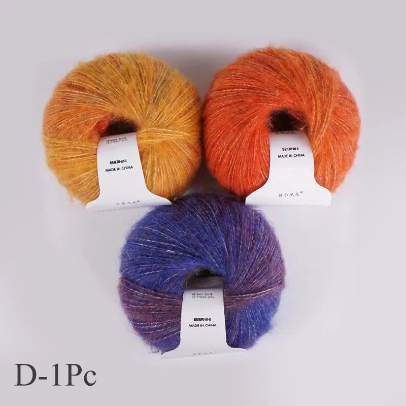 Soft and Warm Mohair Wool Yarn for Crochet DIY 30gr