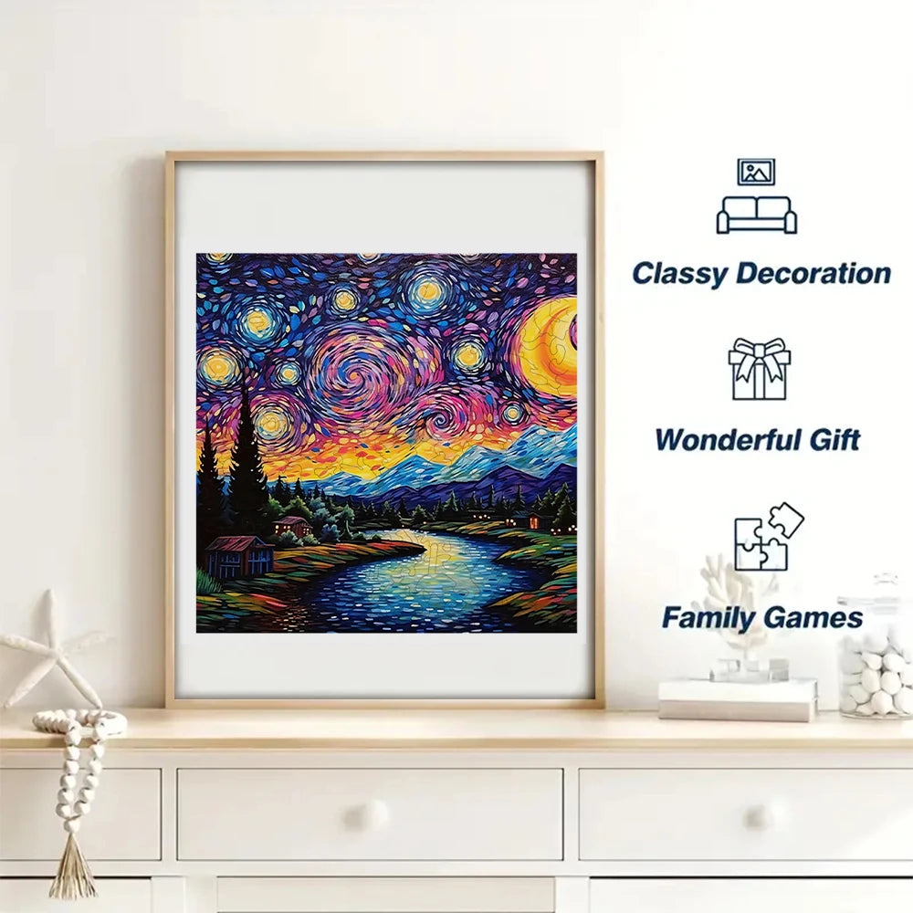 Puzzle en bois 3D Starry Space  Espace étoilé Adulte Décoration Murale Cadeau