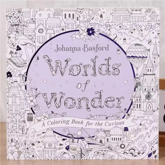 Worlds of Wonder Coloring Book 80 Pages 25*25cm for Teens and Adults