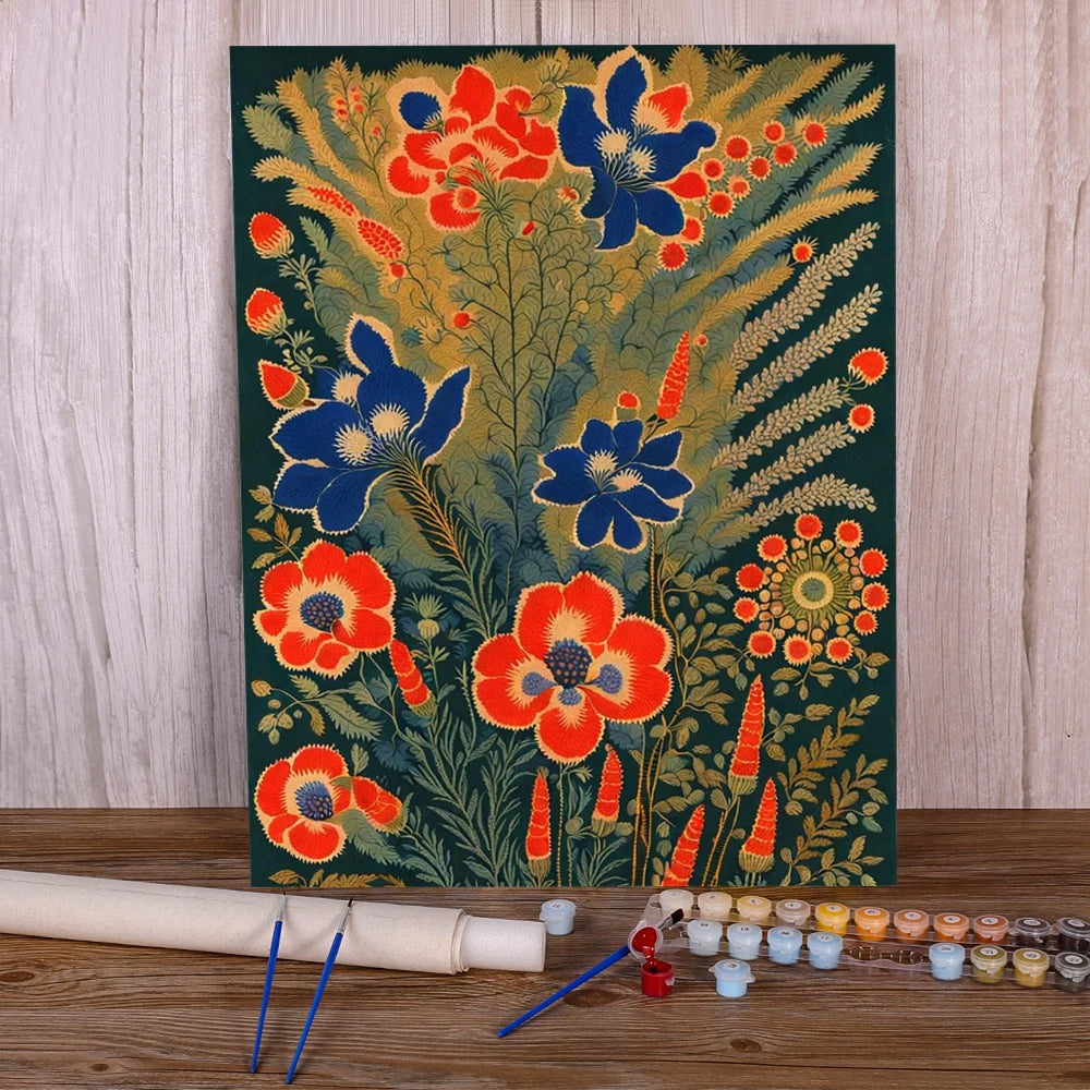 Painting by numbers flowers bohemian style