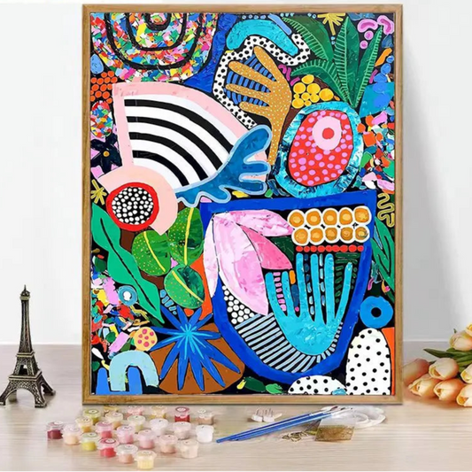 Painting by numbers abstract canvas multicolor