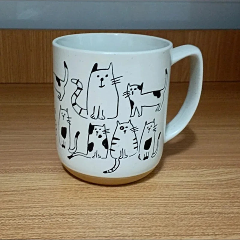 Taza pintada a mano gran capacidad gatos