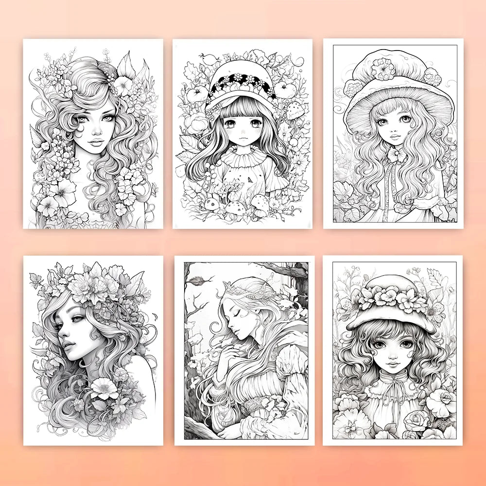 Livre de coloriage pour adolescent et adulte The Flower Girl