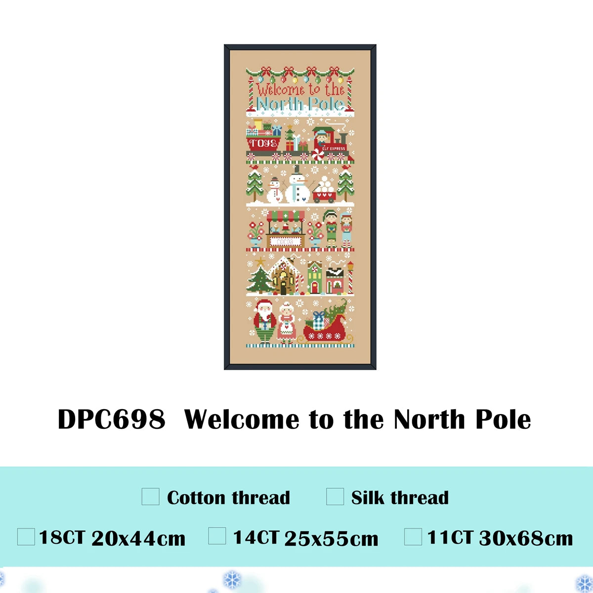 Bienvenue dans le pôle nord point de croix 18ct 14ct 11ct