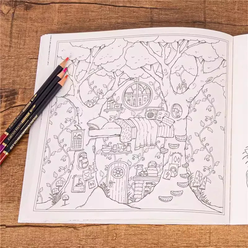 Livre de coloriage Chambres des mystères 80 Pages 25*25cm pour adolescent et adulte