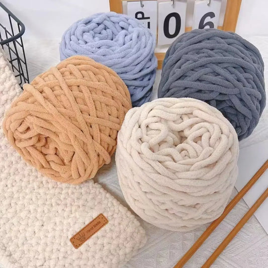 3 pelotes de laine Chenille 100gr x 3