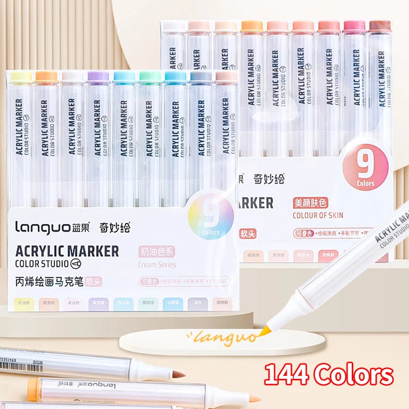 Boxes of 9 Languo Acrylic Markers Different shades available