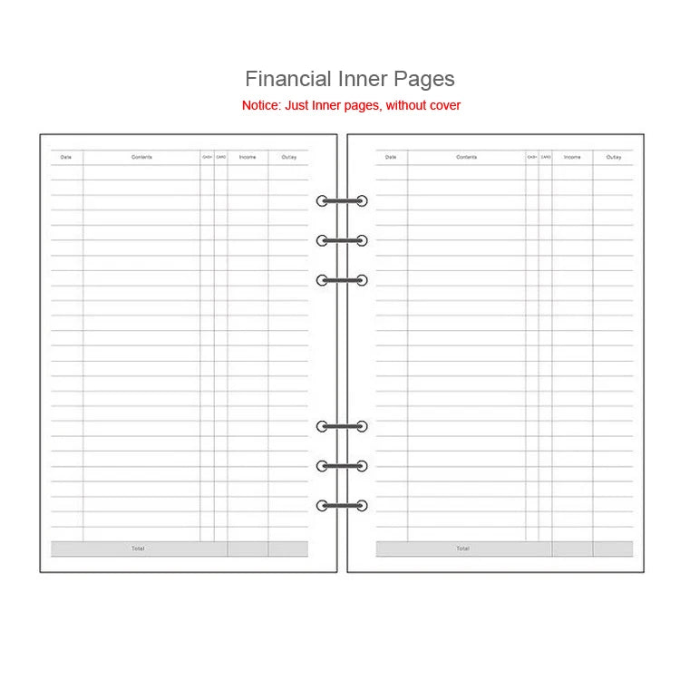 Refills of 45 sheets of A5 A6 A7 lined, dotted, to-do list and others