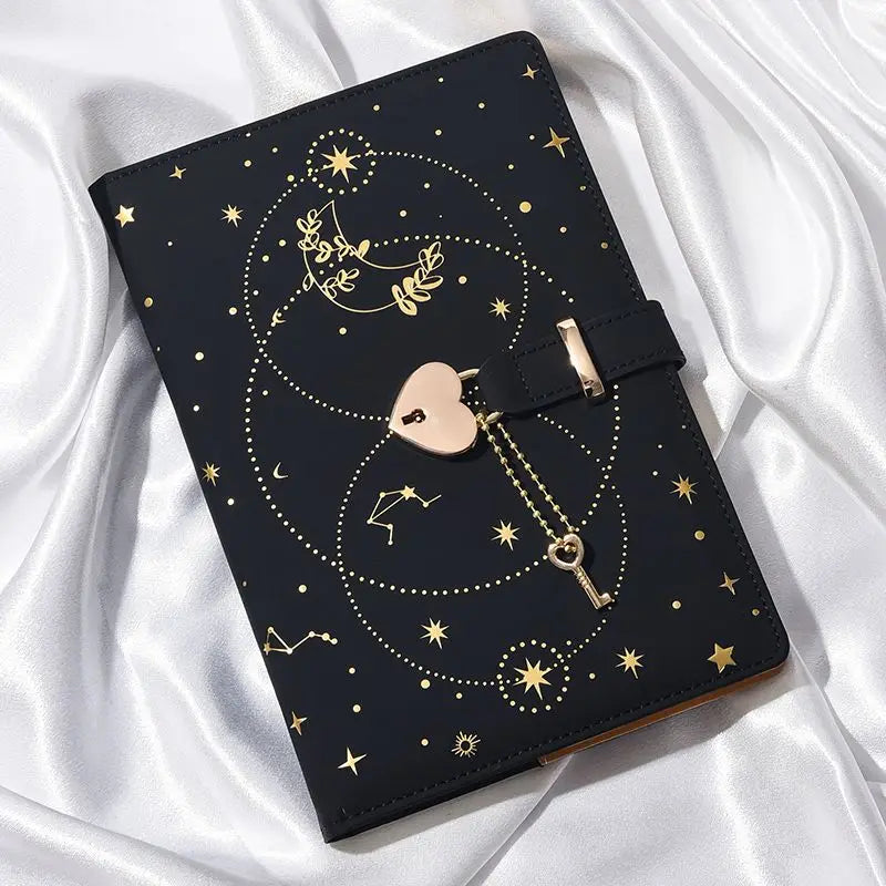 Journal intime avec clé Lune et Étoiles