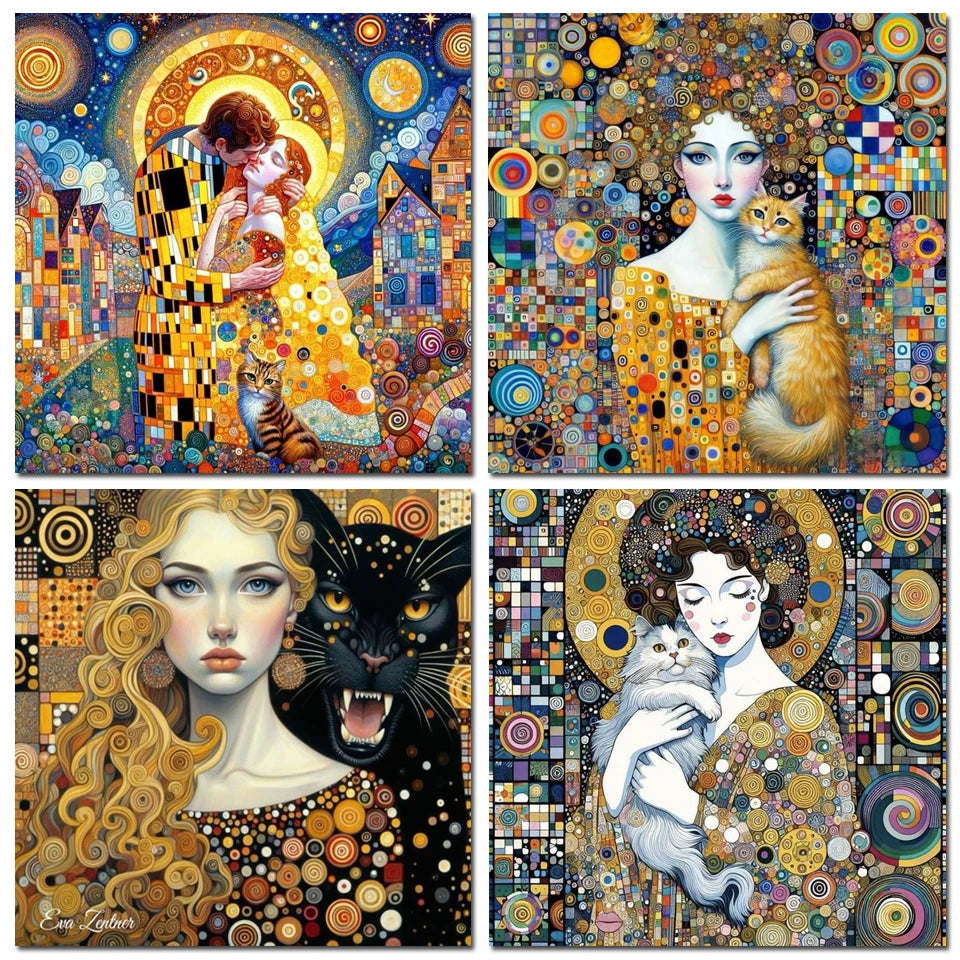 Peintures à diamants inspiration Klimt Le baiser et autres