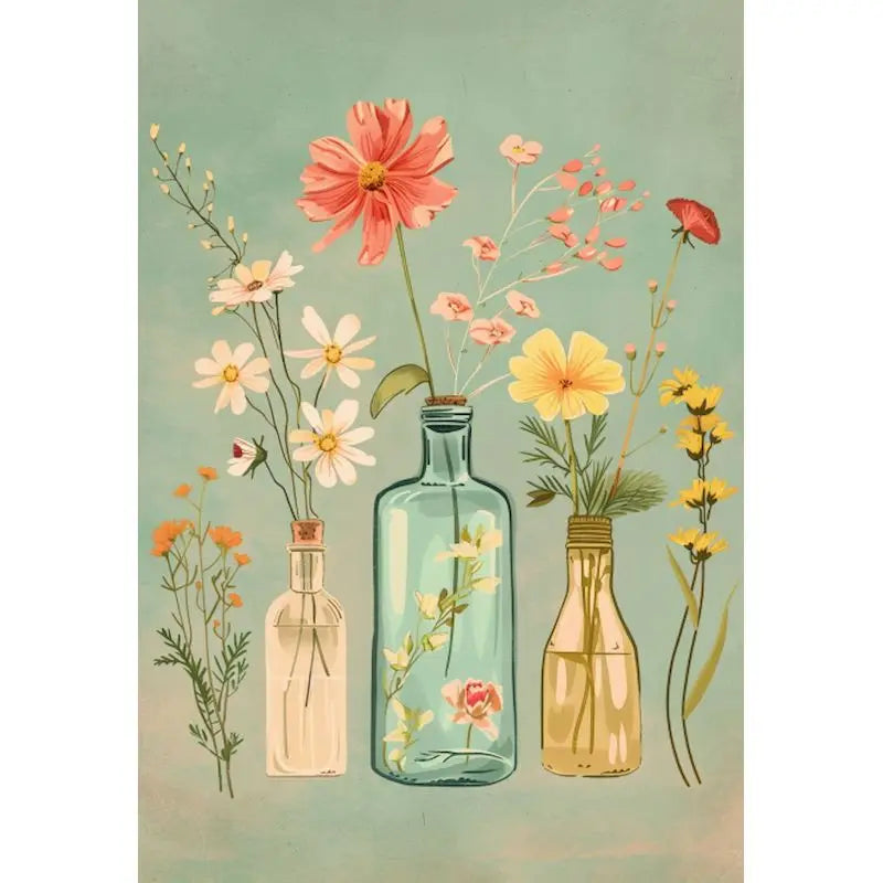 Pintar por números para adultos jarrones de flores