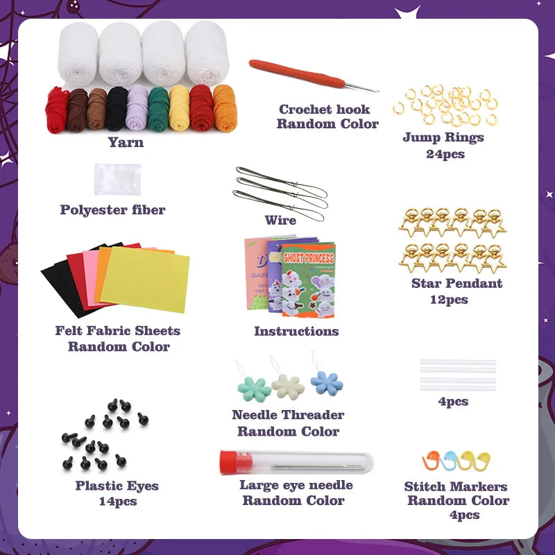 Kit de démarrage au crochet pour débutants fantômes Halloween