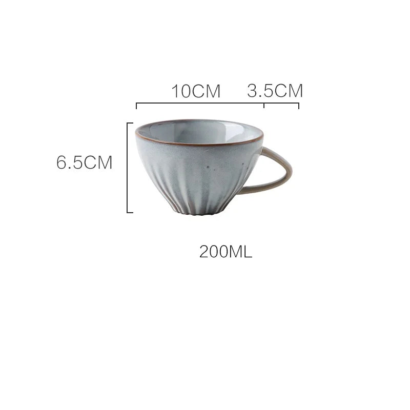 Taza de cerámica retro de estilo europeo CHANSHOVA de 200 ml, 250 ml, 300 ml y 400 ml