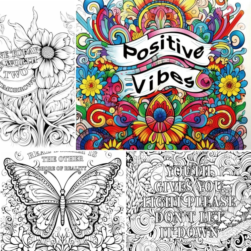 Positive Vibes Coloring Book