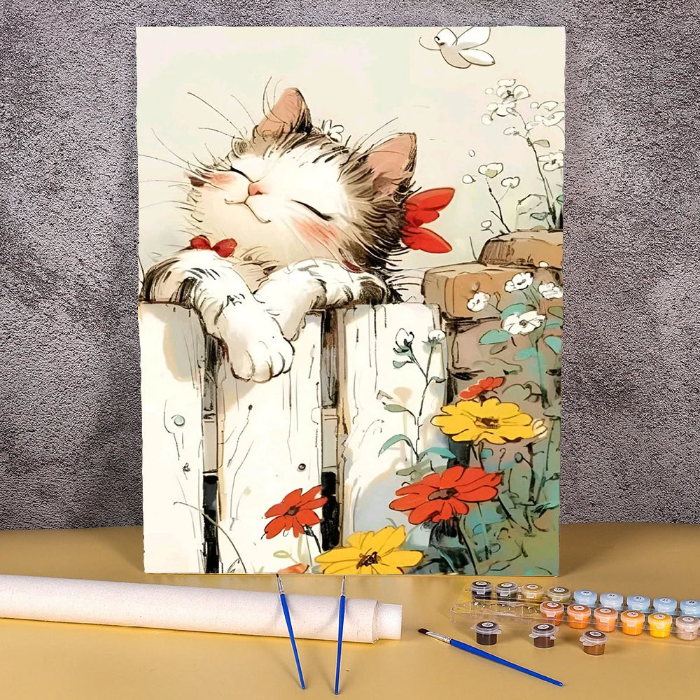 Painting by numbers easy cat Cartoon several designs available