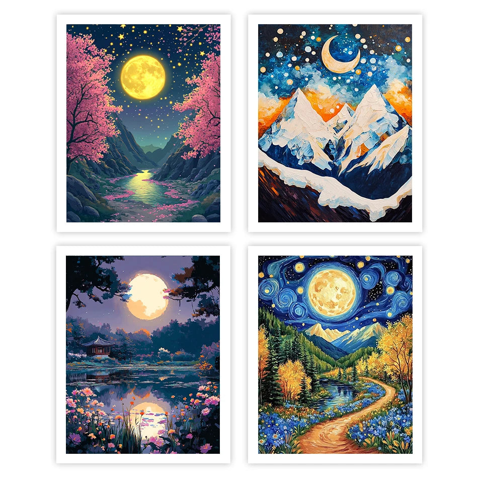 Painting by numbers Landscapes at night