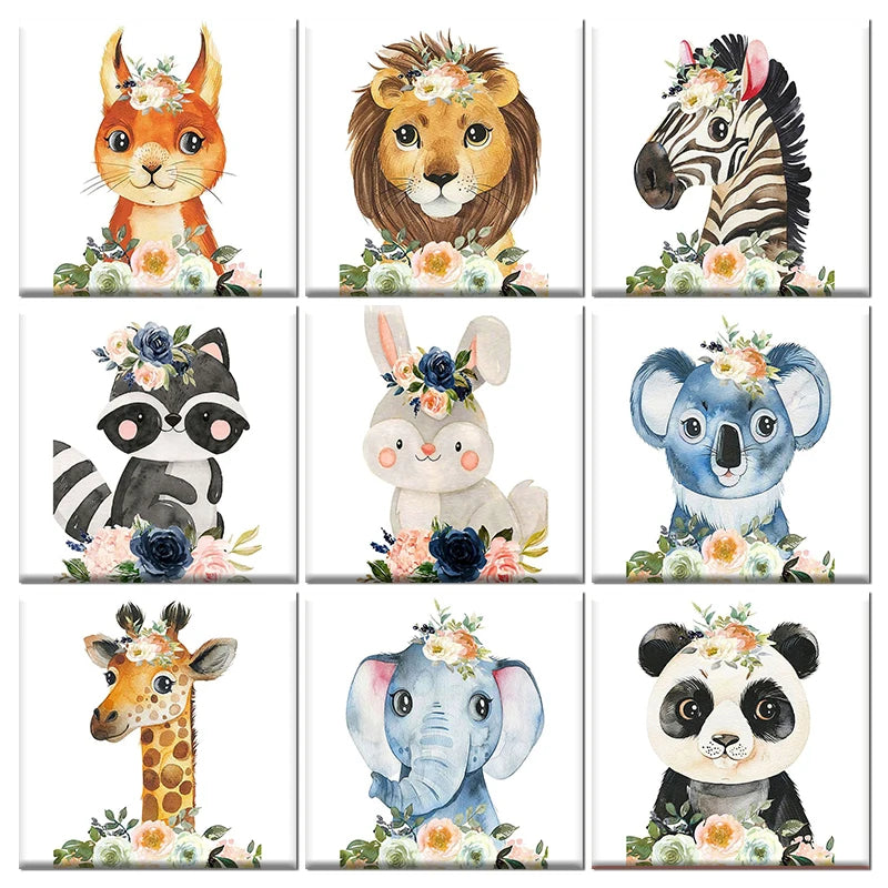 Animal paint by numbers for children