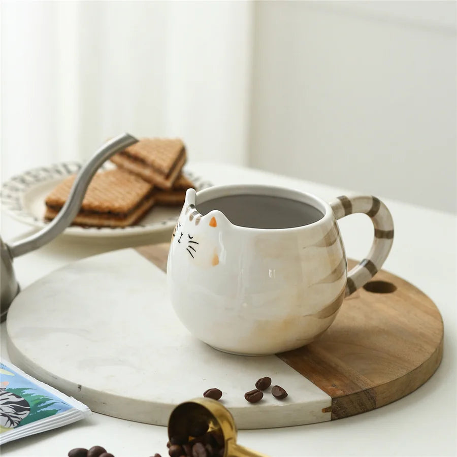 Cat Shaped Ceramic Mug