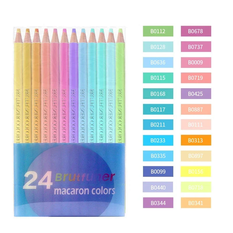 Crayons de couleur Brutfuner 12/24 Couleurs Spécial couleurs Macaron