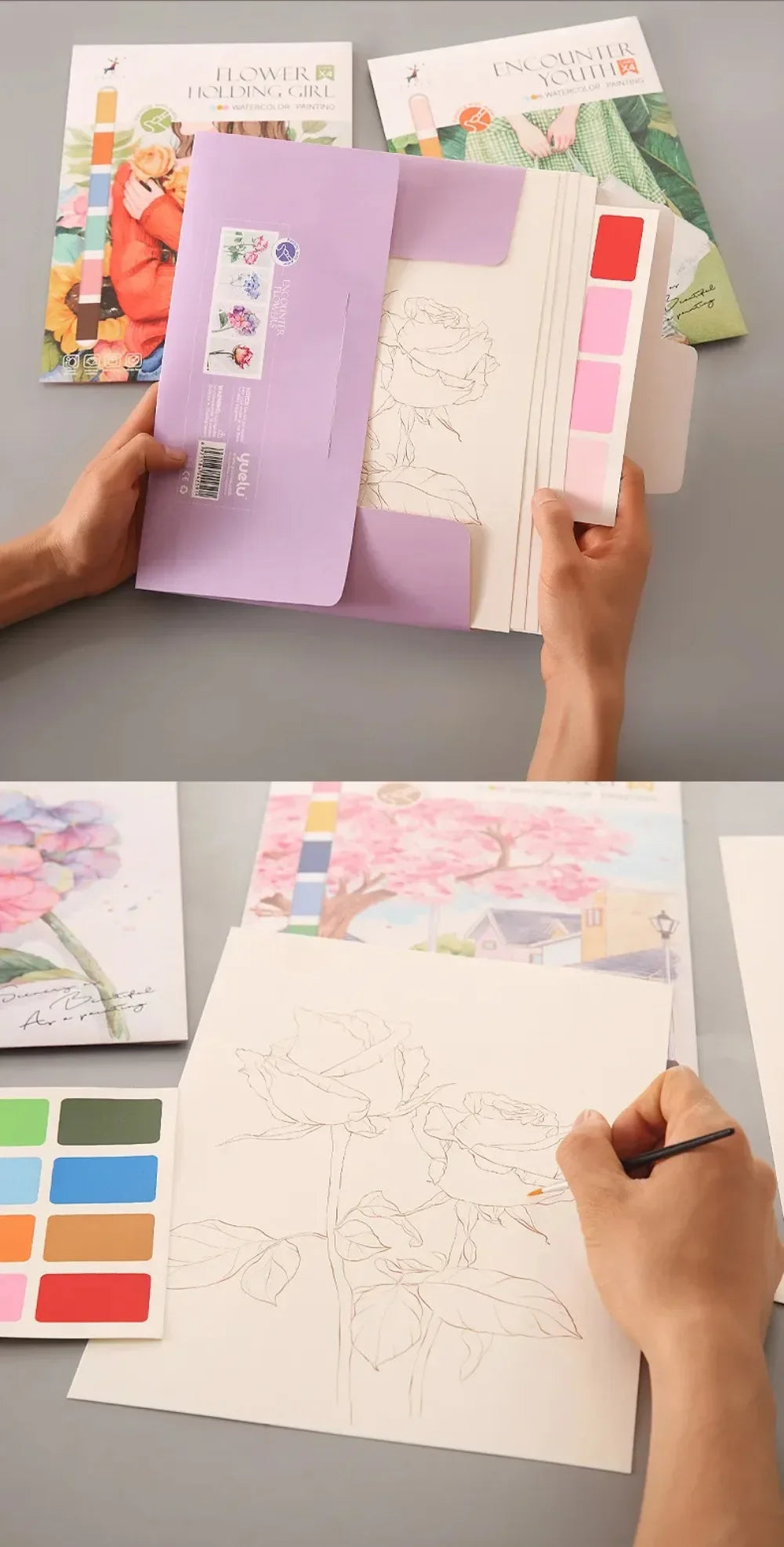 Pencil or Watercolor Coloring Book