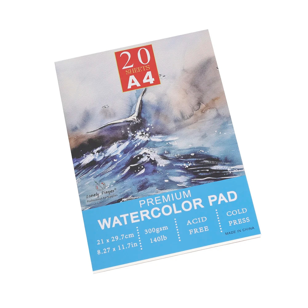 A3/A4/A5 140lb/300gsm 20 Sheets Cold Pressed Watercolour Paper Pad