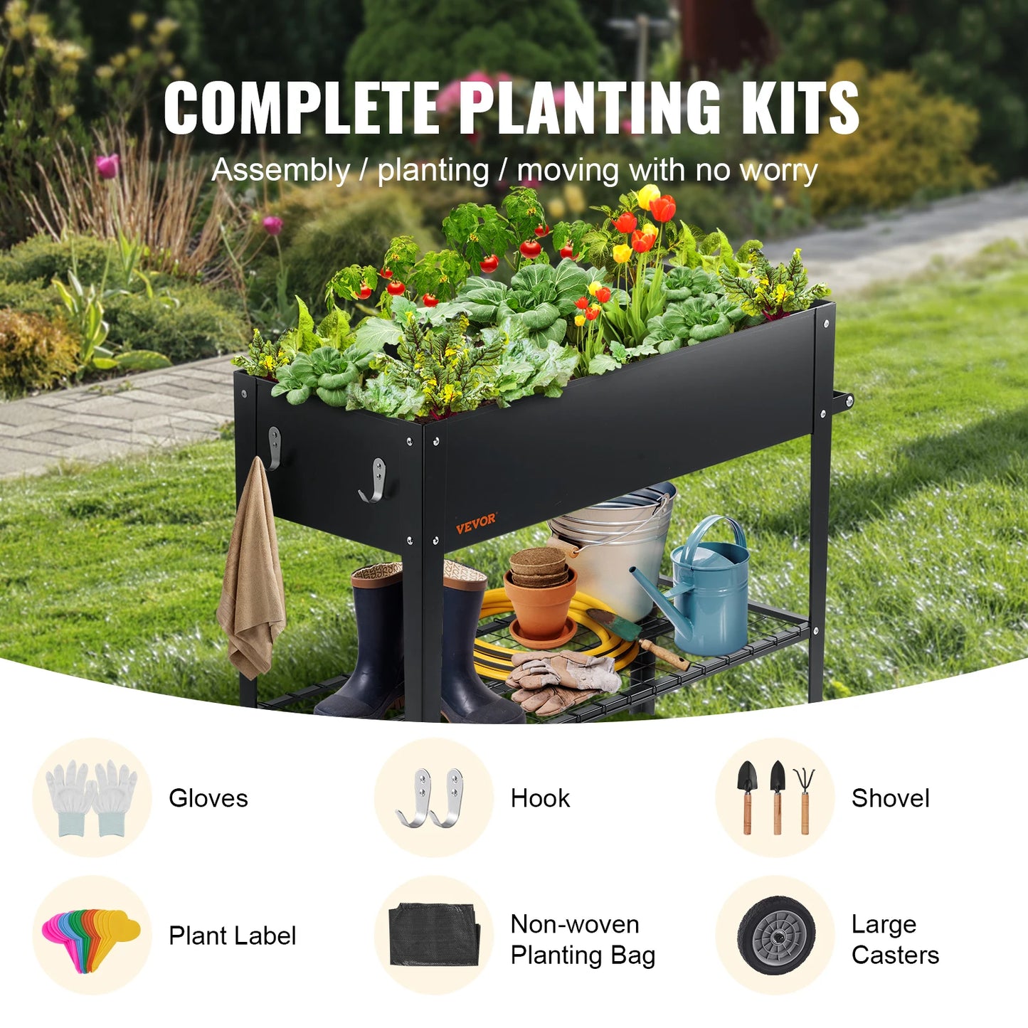 VEVOR Galvanized Metal Raised Planter